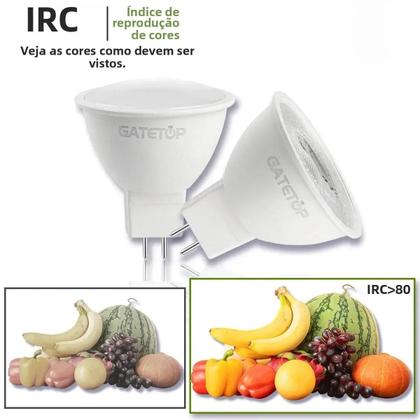 Imagem de Kit com 8 Lâmpadas de LED MR16 GU5.3 12V - Substitui Halógena 40W (110V/220V)