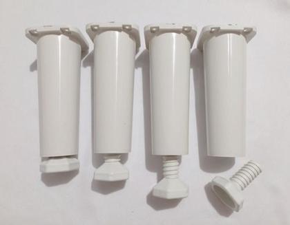 Imagem de Kit com 8 Pés Para Gabinete de Pia Armário Balcão 14cm Regulável Geli Branco