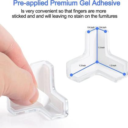 Imagem de Kit com 8 Protetores de Quina em Silicone para Canto Escada Móveis Cuidado com o Bebê c/ Adesivo 
