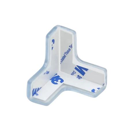 Imagem de Kit com 8 Protetores de Quina em Silicone para Canto Escada Móveis Cuidado com o Bebê c/ Adesivo 