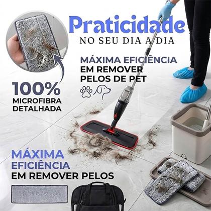 Imagem de Kit com 8 Refis de Mop Flat Microfibra  Alta Absorção e Compatível com Balde Lavagem Vertical