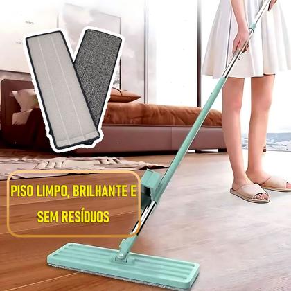 Imagem de Kit com 8 Refis de Mop Flat Microfibra  Alta Absorção e Compatível com Balde Lavagem Vertical