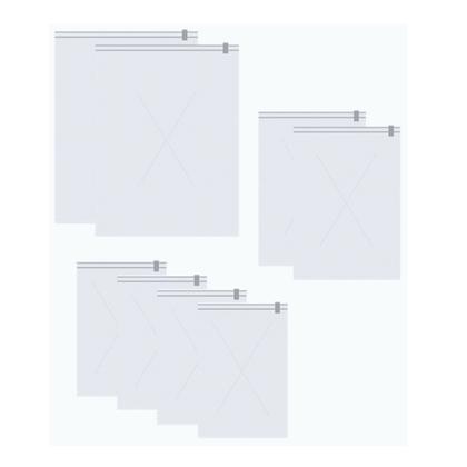 Imagem de Kit com 8 Sacos à Vácuo Roupa 4 Pequenos  2 Médios 2 Grandes