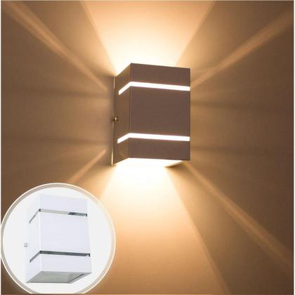 Imagem de Kit com 9 Arandelas 2 Focos C/ Frisos E Facho Branca Externa Parede Muro St327