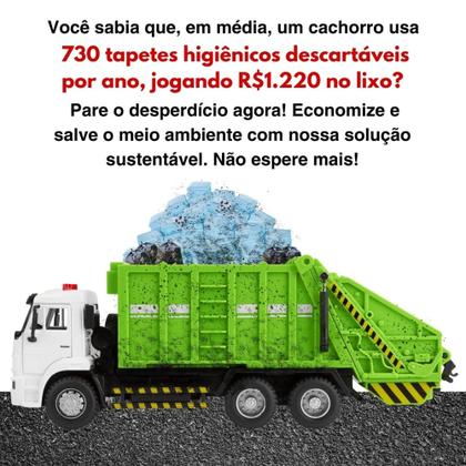 Imagem de Kit com 9 Banheiro para Cães Tecido Ecológico 70x50 Jornal - 3 Camadas - 300 Lavagens