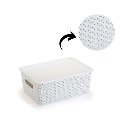 Imagem de Kit Com 9 Caixas Organizadoras Rattan Multiuso C/ Tampa 6,5L