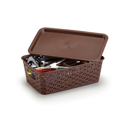 Imagem de Kit Com 9 Caixas Organizadoras Rattan Multiuso C/ Tampa 6,5L