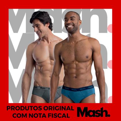 Imagem de Kit Com 9 Cuecas Slip Básica Normal Em Algodão Cotton Mash Masculino Liso Básica