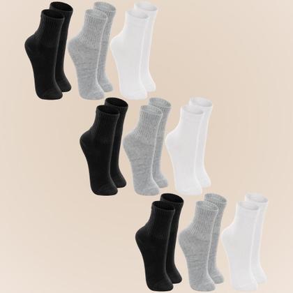 Imagem de Kit Com 9 Pares De Meias Cano Médio Infantil Lupo Original Para Menino E Menina Até Tamanho 35