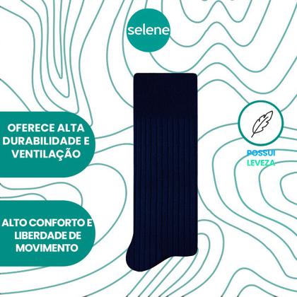 Imagem de Kit Com 9 Pares De Meias Selene Masculina Anatômicas Sem Punho Não Aperta De Algodão Cano Longo
