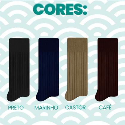 Imagem de Kit Com 9 Pares De Meias Selene Masculina Anatômicas Sem Punho Não Aperta De Algodão Cano Longo