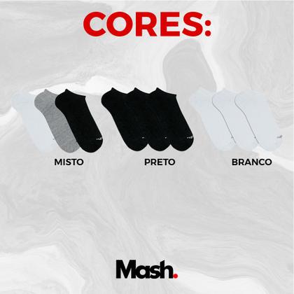 Imagem de Kit Com 9 Pares Meias De Sapatilha Invisível Mash Em Algodão Modelo Unissex