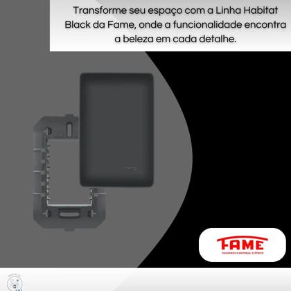 Imagem de Kit Com 9 Placas 4 X 2 Cega Preto Com Suporte - Fame