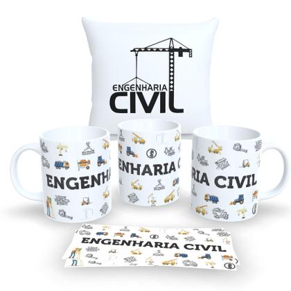 Imagem de Kit Com Almofada 30x30cm e Caneca de Porcelana Profissões 2