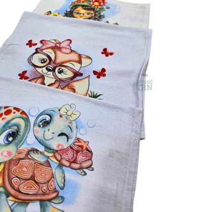 Imagem de Kit com até 10 panos de prato em tecido grosso estampado Legitimo Pé de Galinha 100% algodão