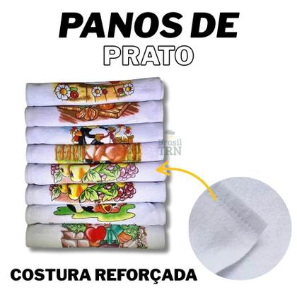 Imagem de Kit com até 10 panos de prato em tecido grosso estampado Legitimo Pé de Galinha 100% algodão