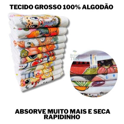Imagem de Kit com até 10 panos de prato em tecido grosso estampado Legitimo Pé de Galinha 100% algodão