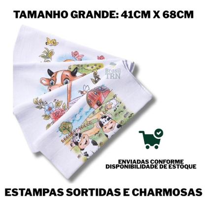 Imagem de Kit com até 10 panos de prato em tecido grosso estampado Legitimo Pé de Galinha 100% algodão