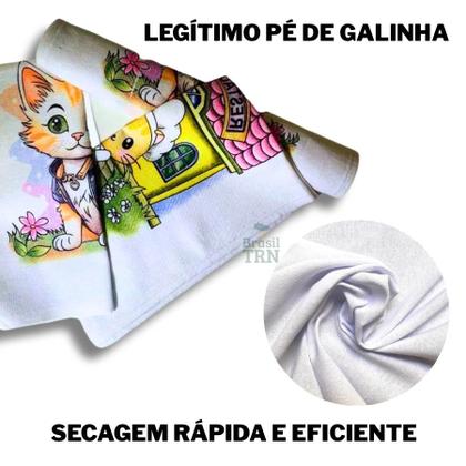Imagem de Kit com até 10 panos de prato em tecido grosso estampado Legitimo Pé de Galinha 100% algodão