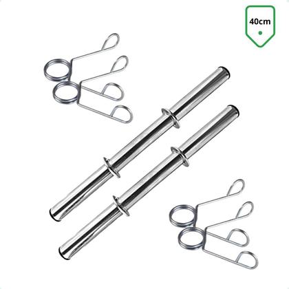 Imagem de Kit com Barras de Halteres e Anilhas Emborrachadas Preta - 12 Kg