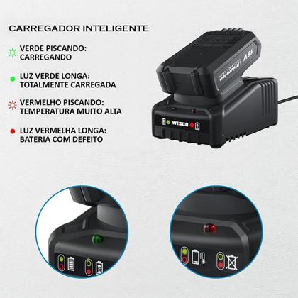 Imagem de Kit com Bateria 18V 4ah e Carregador Bivolt Wesco Mod Ws1102