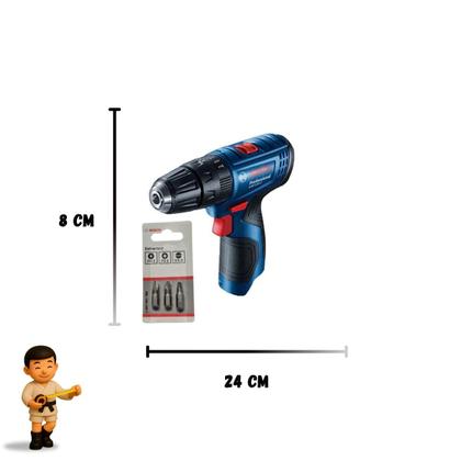 Imagem de Kit com bosch gsr 120-li 12v + jogo de bits fenda/philips