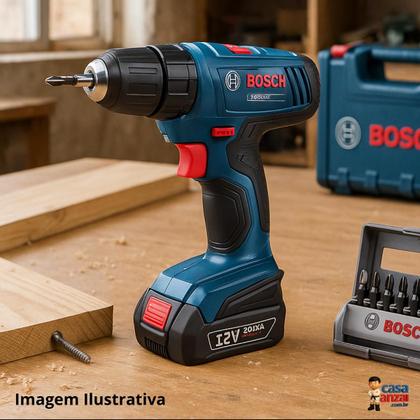Imagem de Kit com bosch gsr 120-li 12v + jogo de bits fenda/philips