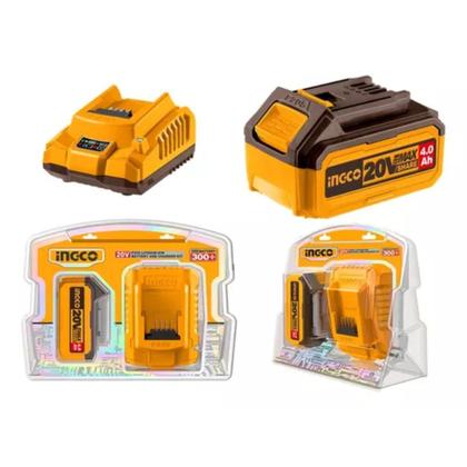 Imagem de Kit Com Carregador 20v + Bateria 4 Ah Ingco Fbcpk1214-9