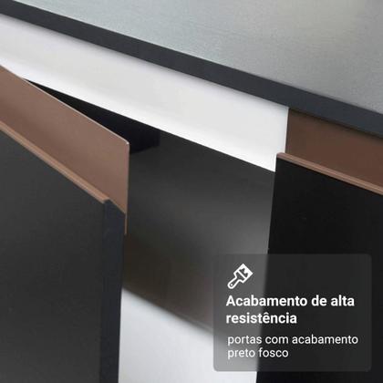 Imagem de Kit com Dois Balcões de Cozinha 2 Portas 3 Gavetas (com tampo) Preto Reims Madesa