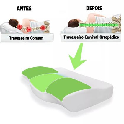 Imagem de Kit com dois Travesseiros Ergonômicos Com Apoio Cervical Original 