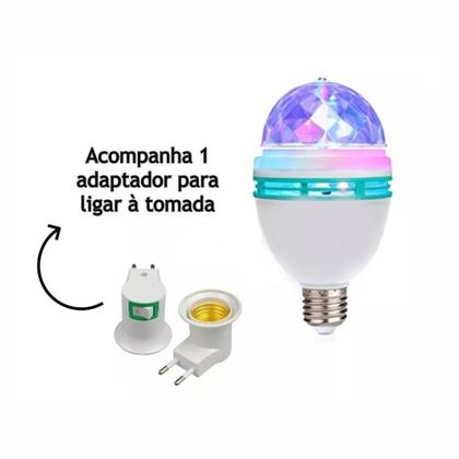 Imagem de Kit com Duas Lâmpadas Led Globo Colorido Giratório Festa Dj