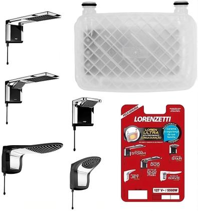 Imagem de Kit Com Duas Resistências Lorenzetti Para Chuveiro Acqua Duo Ultra Storm Star Resistência 127V 5500W