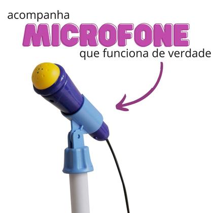 Imagem de Kit Com Guitarra E Microfone Musical Infantil Importway Azul