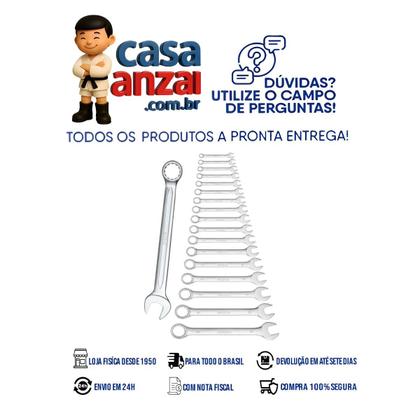 Imagem de Kit com ingco chave combinada em aco cr-v 07mm à 32mm