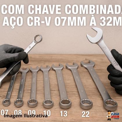 Imagem de Kit com ingco chave combinada em aco cr-v 07mm à 32mm