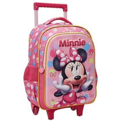 Imagem de Kit com Mochila com Rodas Tamanho G Minnie SE 13240 com Lancheira e Estojo Estampa em Relevo Xeryus