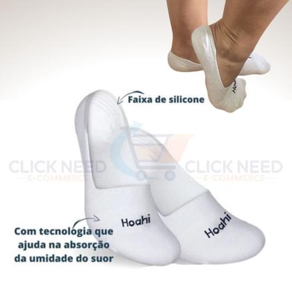Imagem de Kit com Pares de Meia Sapatilha Soquete Invisível Algodão Ajuste Perfeito Hoahi
