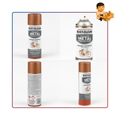 Imagem de Kit com rust-oleum metal protection metalico ouro rosa + rust oleum aplicador comfort grip