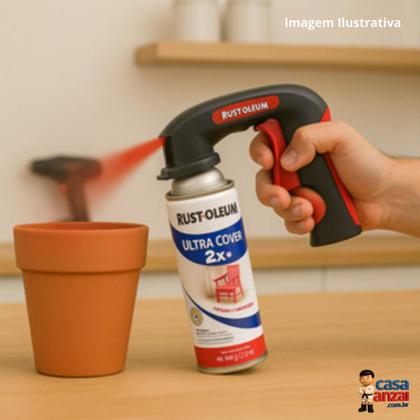 Imagem de Kit com rust-oleum metal protection metalico ouro rosa + rust oleum aplicador comfort grip