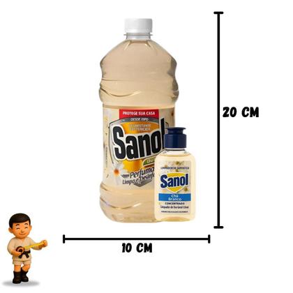 Imagem de Kit com sanol desinfetante chá branco 2l + sanol limpador concentrado de superfície chá branco 120ml