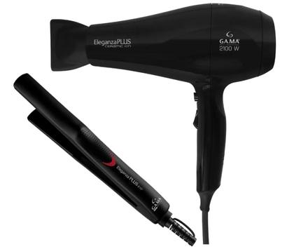 Imagem de Kit com Secador 2100W e Prancha 210C Gama Eleganza Plus Cerâmica Original com NF e Garantia