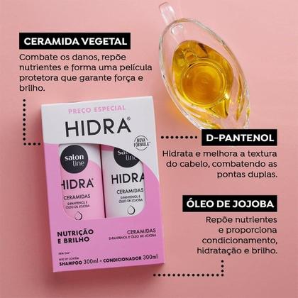 Imagem de Kit com Shampoo + Condicionador Salon Line Hidra Ceramidas 300ml