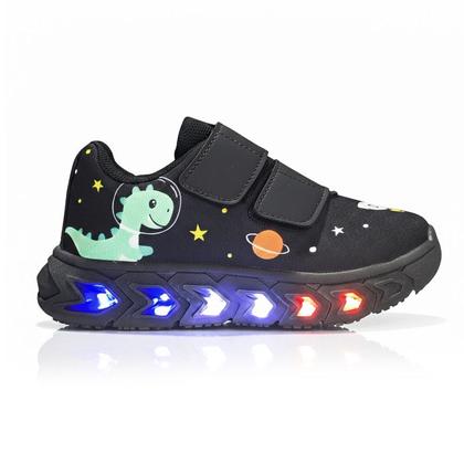 Imagem de Kit com Tênis Infantil Dino com Led Colorido no Solado Leve e Macio + Óculos Escuros