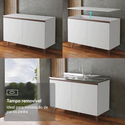 Imagem de Kit com Três Balcões de Cozinha 2 Portas 6 Gavetas (com tampo) Reims Madesa