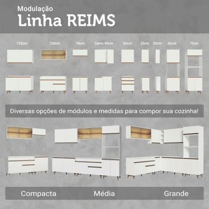 Imagem de Kit com Três Balcões de Cozinha 2 Portas 6 Gavetas (com tampo) Reims Madesa