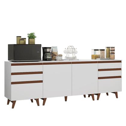 Imagem de Kit com Três Balcões de Cozinha 2 Portas 6 Gavetas (com tampo) Reims Madesa