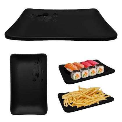 Imagem de Kit com Uma Travessa Folha + Molheira + Tigela 300 Ml + Um Prato de 18 Cm para Comida Japonesa  Bestfer 