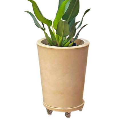 Imagem de Kit  Com Vaso de Planta + Suporte Com Rodas Para Decoração 