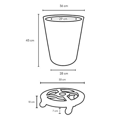 Imagem de Kit  Com Vaso de Planta + Suporte Com Rodas Para Decoração 