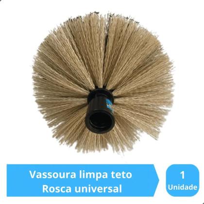 Imagem de Kit com Vassoura Limpa Teto e Rodo Espuma Passa Cera Rosca Universal
